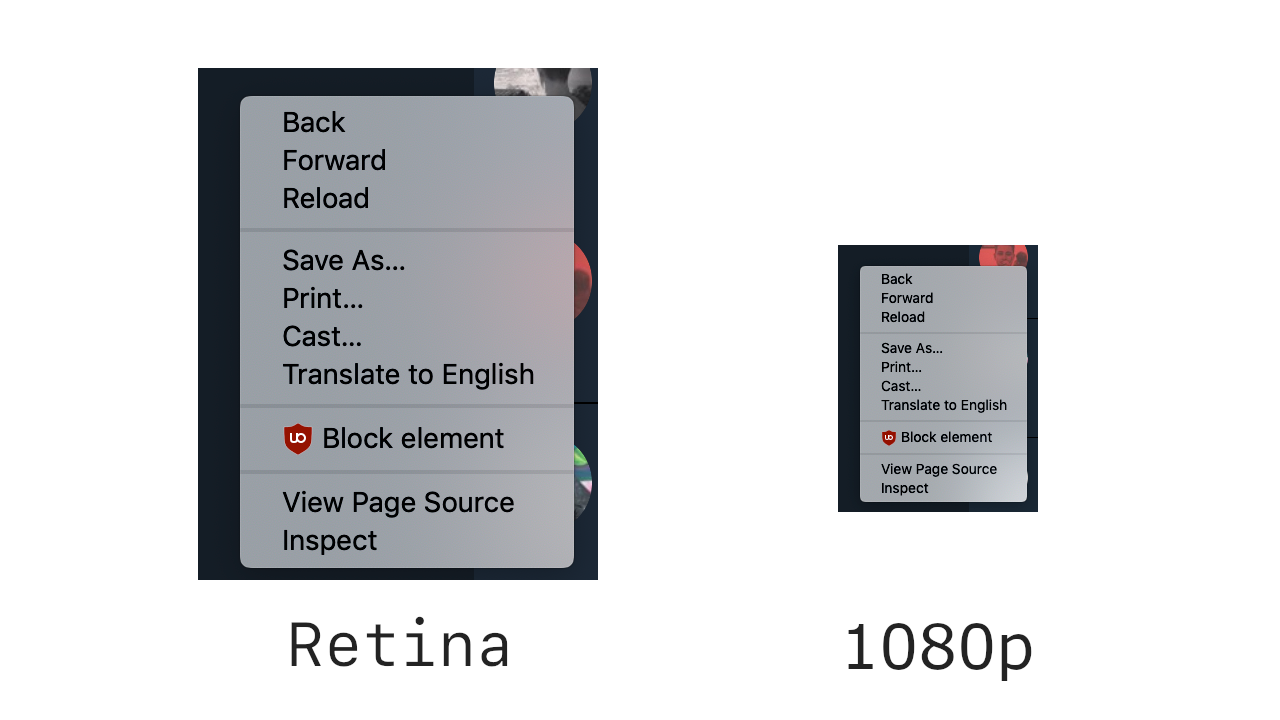 Of course, the Retina version is sharper. But the left one is still 1080p! Notice how it&rsquo;s blurry&hellip;