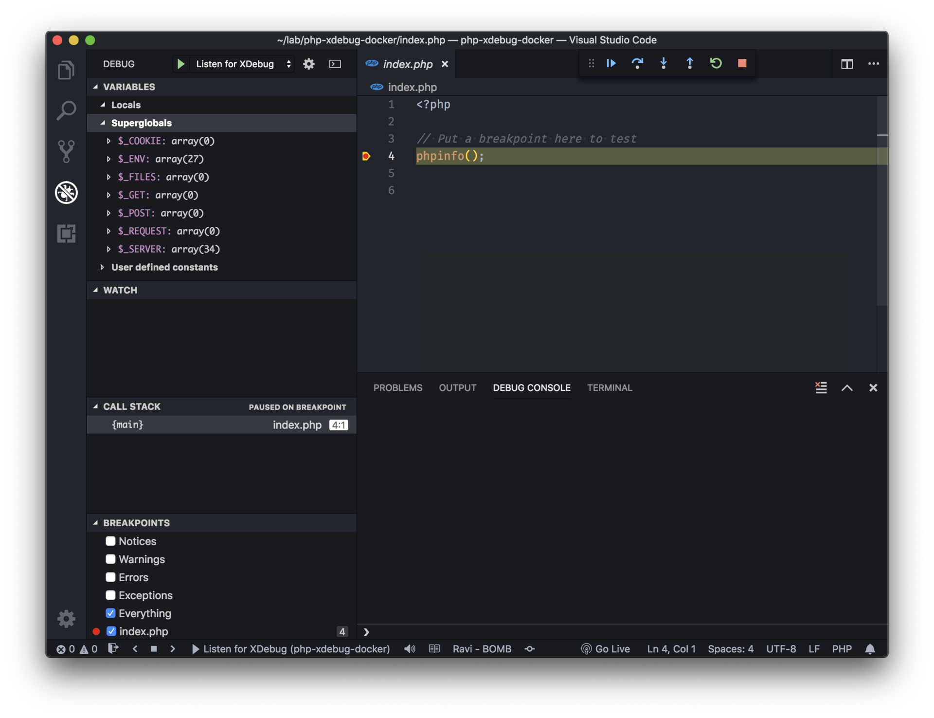 download docker xdebug vscode