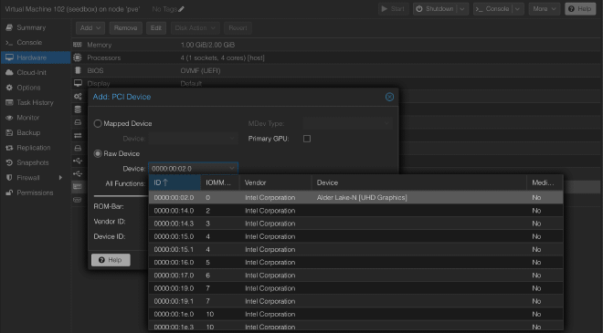 Attach PCI device to Proxmox