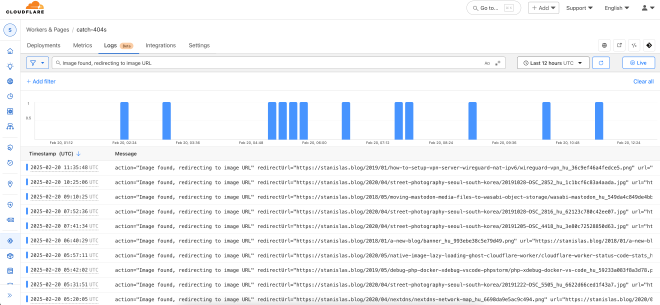 Cloudflare Worker logs