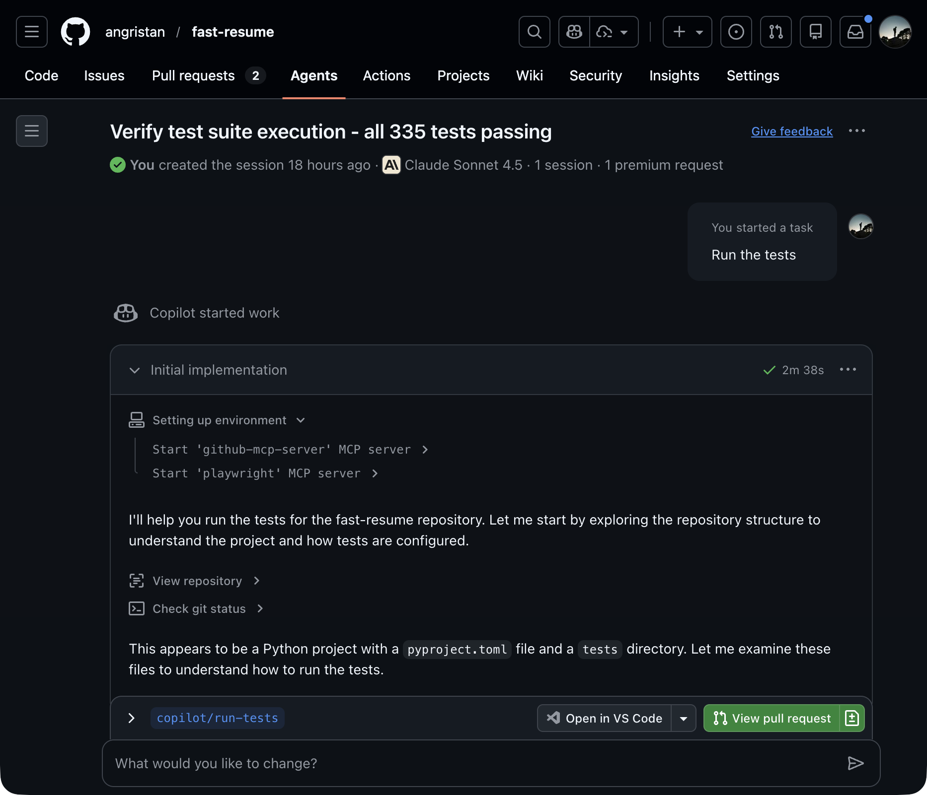 Copilot Agent creating an empty PR